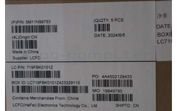 Lenovo 5M11N99753 MECH_ASM FRU KBD CCV SPA (LTN) UK BK