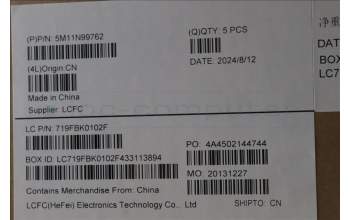 Lenovo 5M11N99762 MECH_ASM FRU KBD CCV GRE (LTN) US BK