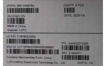 Lenovo 5M11N99765 MECH_ASM FRU KBD CCV HUN (LTN) UK BK