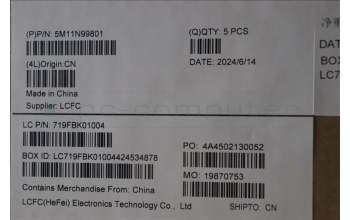 Lenovo 5M11N99801 MECH_ASM FRU KBD CCV UKE (LTN) UK BK