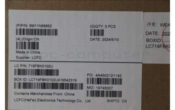 Lenovo 5M11N99852 MECH_ASM FRU KBD CCV DEN BL (LTN) UK BK