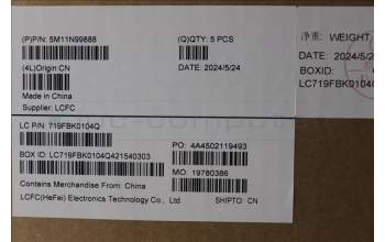 Lenovo 5M11N99888 MECH_ASM FRU KBD CCV SLV BL (LTN) UK BK