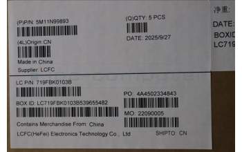 Lenovo 5M11N99893 MECH_ASM FRU KBD CCV NORDIC BL(CHY)UK BK