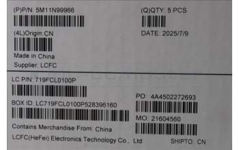 Lenovo 5M11N99966 MECH_ASM FRU FRA (LTN) UK BK