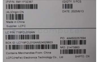 Lenovo 5M11P32367 C-Cover with keyboard, Hungarian, Black, Backlight, UK