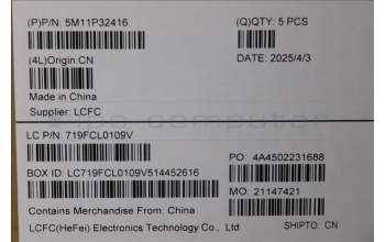 Lenovo 5M11P32416 MECH_ASM FRU CZE/SLK BL (CHY) UK BK