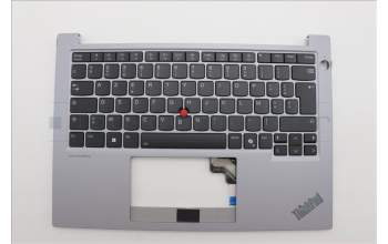 Lenovo 5M11P32621 C-Cover with keyboard, French, Arctic Grey, Backlight, US