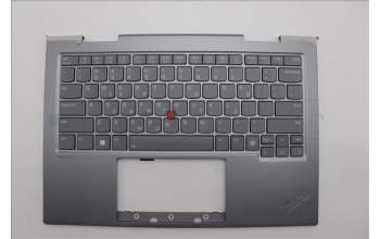Lenovo 5M11P35046 C-Cover with keyboard, Greek, Luna Grey, Fingerprint, WWAN, US