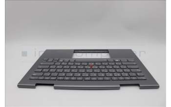 Lenovo 5M11P35058 C-Cover with keyboard, Russian, Luna Grey, Fingerprint, WWAN, US