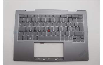 Lenovo 5M11P35093 C-Cover with keyboard,Nordic,Luna Grey,Fingerprint,WWAN
