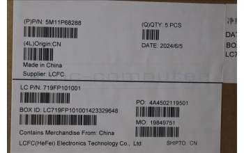 Lenovo 5M11P68288 MECH_ASM BL KB NP BK BEL LTN