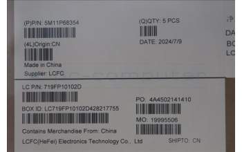 Lenovo 5M11P68354 MECH_ASM BL KB NP BK POR LTN