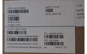 Lenovo 5M11P68360 MECH_ASM BL KB NP BK SLV LTN