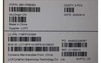 Lenovo 5M11P68383 MECH_ASM BL KB NP BK UKE CHY