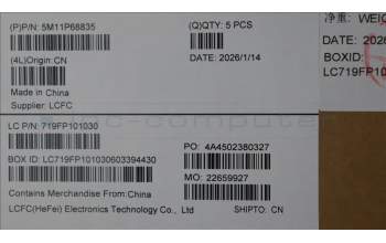 Lenovo 5M11P68835 MECH_ASM BL KB NP BK WW SWE/FIN PMX