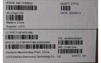 Lenovo 5M11P68932 MECH_ASM BL KB GY FRA LTN