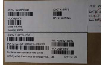 Lenovo 5M11P69398 MECH_ASM KBD Ccvr DEN BK BL SRX UK BK