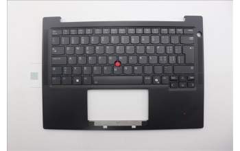 Lenovo 5M11Q25748 C-Cover with keyboard, Switzerland, Black, WWAN, UK