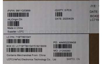 Lenovo 5M11Q53899 MECH_ASM KBD Ccvr SLV BK BL SRX UK BK