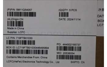 Lenovo 5M11Q54057 MECH_ASM KBD Ccvr ENG BK BL SRX WW US BK