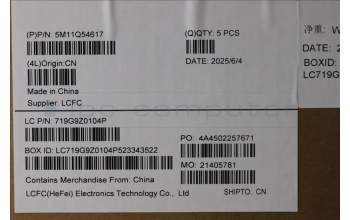 Lenovo 5M11Q54617 C-Cover with keyboard, Italian, Black, Backlight, UK