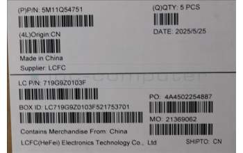 Lenovo 5M11Q54751 MECH_ASM BL KB BK UKE SRX