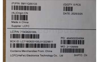 Lenovo 5M11Q55133 MECH_ASM FRU ASM Ccover GRE FP LTN