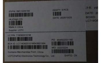 Lenovo 5M11Q55184 MECH_ASM FRU ASM Ccover EURO ENG FP DFN