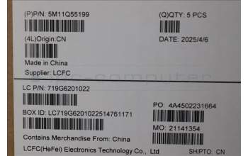 Lenovo 5M11Q55199 MECH_ASM FRU ASM Ccover NOR FP LTN
