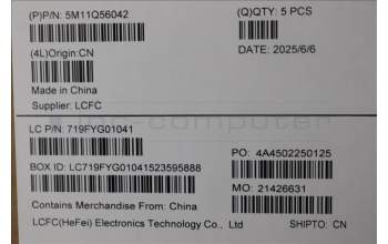 Lenovo 5M11Q56042 MECH_ASM GRP_KBD_BZL_BUL_WW_DB_LTN