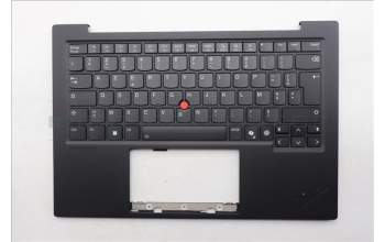 Lenovo 5M11Q56049 C-Cover with keyboard, French, Deep Black, FingerPrint Reader, WWAN, US