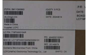 Lenovo 5M11Q60893 MECH_ASM BL KB BK SC UKR SRX