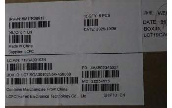 Lenovo 5M11R38912 MECH_ASM GRP_KBD_BZL_UKE_WL_LG_CHY