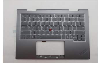 Lenovo 5M11R39416 C-Cover with keyboard, USA English, Luna Grey, FingerPrint Reader, WWAN, US