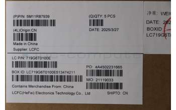 Lenovo 5M11R87939 MECH_ASM GRP_KBD_BZL_GRE_WL_BKGY_LTN