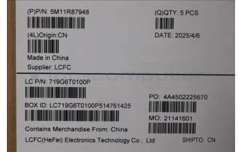 Lenovo 5M11R87948 MECH_ASM GRP_KBD_BZL_NOR_WL_BKGY_LTN