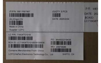 Lenovo 5M11R87967 MECH_ASM GRP_KBD_BZL_CZE/SLK_WL_BKGY_DFN