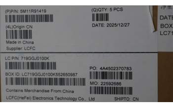 Lenovo 5M11R91419 MECH_ASM BL KB GY FPR EST CHY
