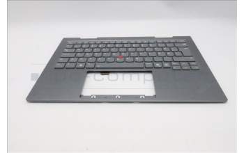 Lenovo 5M11R91447 C-Cover with keyboard, Norwegian, Grey, Backlight, FingerPrint Reader