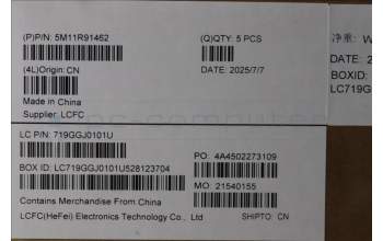 Lenovo 5M11R91462 MECH_ASM BL KB GY FPR SWS LTN