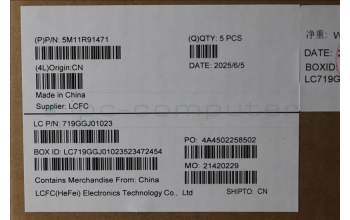 Lenovo 5M11R91471 MECH_ASM BL KB GY FPR UKE CHY