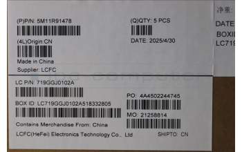 Lenovo 5M11R91478 MECH_ASM BL KB GY FPR WW ARA LTN