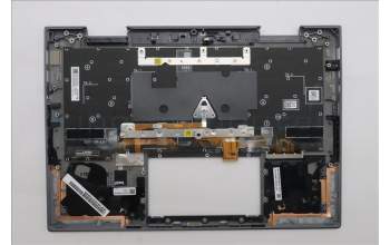 Lenovo 5M11R91483 C-Cover with keyboard, Bulgarian, Grey, Backlight, FingerPrint Reader, WWAN, UK
