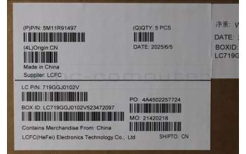 Lenovo 5M11R91497 MECH_ASM BL KB GY FPR WW FRA CHY