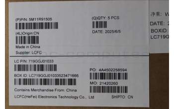 Lenovo 5M11R91505 MECH_ASM BL KB GY FPR WW HBW CHY