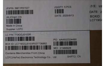 Lenovo 5M11R91527 MECH_ASM BL KB GY FPR WW RUS CHY