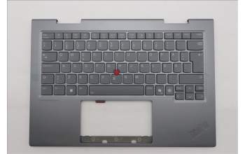 Lenovo 5M11R91534 C-Cover with keyboard, Swedish/Finnish, Grey, Backlight, FingerPrint Reader, WWAN, UK