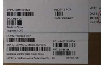 Lenovo 5M11R91534 C-Cover with keyboard, Swedish/Finnish, Grey, Backlight, FingerPrint Reader, WWAN, UK