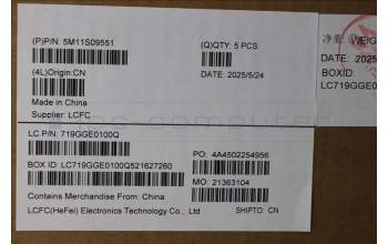 Lenovo 5M11S09551 MECH_ASM BL KB BK FRA LTN