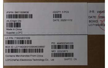 Lenovo 5M11S09638 MECH_ASM BL KB BK WW ITA CHY